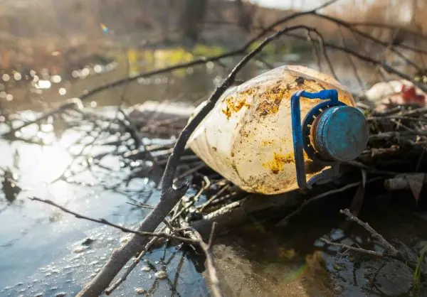 Legacy Waters crew performing waterway debris cleanup